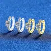 Pendientes de Plata de Ley S925 con Moissanita para Mujer, Pendientes Simples y Versátiles, Aros Chapados en Oro, Accesorios para Orejas al Por Mayor