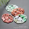 Colgante de Jade Jade Rojo Jade Tricolor Calado Flor de Loto Pez Candado Colgante DIY Estilo Antiguo Accesorios de Solapa Prensados