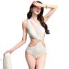 Nuevo Moderno y Sexy de un Hombro Transfronterizo 2025 Coreano de Cintura Alta Adelgazante Mameluco de una Pieza Traje de Baño para Aguas Termales con Falda de Malla para Mujer