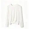 Nueva camiseta base de lana para otoño e invierno, alta elasticidad, elegante, para mujer, cuello redondo, manga larga, casual, versátil, moderna y cálida