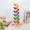 Árbol musical de madera de arcoíris transfronterizo, juego de bolas, árbol de la sabiduría, mosaico de pétalos, rompecabezas, juguetes musicales para bebés