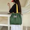 Bolsa de Compras Dobrável de Tecido Oxford Nova de Grande Capacidade Impermeável com Cordão Ecológica Bolsa Tote Portátil Comprimida para Supermercado
