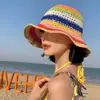 Sombrero Plegable Tejido a Mano para Mujer, Protección Solar Transpirable de Paja para Viajes de Primavera y Verano, Sombrero de Pescador a la Moda