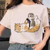 Linda Camiseta Casual Feminina com Estampa Gráfica de Gato Kawaii de Verão