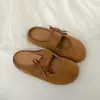 Zapatos Birkenstock Retro Medio Abiertos de Suela Gruesa para Mujer 2026 Nuevo Otoño Aumentadores de Altura Estilo Francés Con Faldas Chanclas Cerradas Suaves para Exteriores