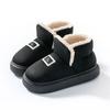 Botas de Neve Femininas, Pantufas de Algodão para Outono e Inverno, Calcanhar Fechado, Solado Grosso, Confortáveis e Quentes, Forradas com Pelúcia, Sapatos Versáteis para Maternidade