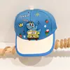 Boné de Baseball Infantil com Estampa de Dinossauro Desenho Animado para Meninos e Meninas, Viseira de Sol para Primavera e Verão com Aba Larga para Meninas Pequenas