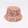 Sombrero de Pescador de Doble Cara de Ultramar, Estilo Universitario Pequeño Floral para Exteriores Sombrilla y Protección Solar Sombrero Solar, Sombrero de Cubo Versátil Casual para Mujer