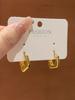 [Galvanoplastia de oro real] Nuevos pendientes geométricos cuadrados simples de moda con diseño de nicho y hebilla de oreja de alta calidad.