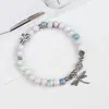 Pulseira Cerâmica Jingdezhen Cor Dopamina Antiga Contas Tecida à Mão Presente Original Nova Pulseira Chinesa para Mulheres