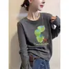 Camiseta branca canelada de algodão puro de manga longa para mulheres, nova 2026 casual versátil jovem modeladora top ins