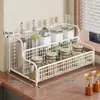 Estante para condimentos para cocina, organizador multifuncional pequeño para encimera para almacenamiento de aceite, sal, salsa y vinagre, estante estrecho para especias de esquina