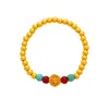 Pulseira de Ouro de Areia Vietnamita para Mulheres, Pulseira de Saco da Sorte Estilo Palácio Retrô Flor de Lótus, Joias de Retenção de Cor Duradoura Atacado