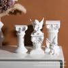 Candelabro de columna romana de resina nórdica, adorno de ángel, escultura para ventana, modelo de habitación, miniaccesorios de tiro, decoraciones suaves