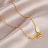 Collar de acero de titanio en tono dorado para mujer, no se decolora, lujo ligero, nicho, joyería de cadena para la clavícula, de alta gama, versátil, a la moda y para el temperamento