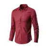 Camisa branca masculina de manga comprida, sem passar a ferro, para negócios, formal, slim, estilo coreano, profissional, trabalho, camisa casual masculina