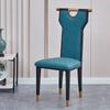Silla, Silla de Comedor, Salón Privado de Restaurante para Banquetes, Respaldo Alto de Hierro Forjado, Estilo Chino Nuevo, Mesa y Sillas de Comedor con Esponja de Alta Elasticidad para Hotel, Lujo Ligero