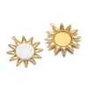Aço Inoxidável Transfronteiriço Pingente Grande de Sol Pingente de Pedra Preciosa DIY Colar Estilo Europeu e Americano Acessórios de Brincos Personalizados Atacado