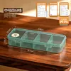 [BNBS] Caja de almacenamiento para tiras reactivas de glucosa en sangre antibacterianas y glucómetro, transparente y visualmente clara, con compartimentos para organizar medicamentos