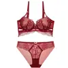 Lingerie sexy de renda vazada estilo europeu e americano, sutiã push-up pequeno para realçar o busto, bojo fino e parte inferior grossa, suporte lateral para os seios, sutiã com sustentação