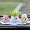 Adorno para Coche Dibujos Animados Cabeza Sacudidora Animal Lindo Adorno para Coche Decoración de Escritorio Figura de Resina Creativo