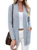 2026 Amazon Europa y América Comercio Electrónico Transfronterizo Otoño/Invierno Nuevo Casual Bolsillo Manga Larga Cardigan de Punto para Mujer