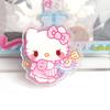 Sanrio kt Cat Acrílico Manual Clipe para Meninas e Crianças Bonito ins Estudante Nota Titular Mão Ledger PP Clipe