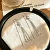 Pendientes de Gancho con Borla de Plata S925 para Mujer, Estilo Largo con Diamantes Brillantes, Pendientes de Cadena Multicapa, Elegantes y con Efecto Adelgazante del Rostro, Venta al por Mayor de Fábrica