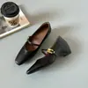 Zapatos Mary Jane vintage estilo francés para mujer 2026, con aumento interno de altura, punta cuadrada, corte bajo, estilo delicado, zapatos de noche, zapatos de primavera y otoño de una sola capa