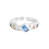 863 Estilo K Ins Nicho Accesible Diseño de Lujo Versátil Micro-Empotrado Anillo de Zirconia Colorido Plata de Ley S925 Textura Femenina