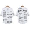 Versión correcta PALM camiseta de manga corta con estampado de letras de ángeles de oso decapitado para hombre y mujer, manga corta de verano