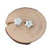 Brincos de Flor de Cerejeira Romântica com Diamante em Prata S925 Brincos Frescos Doces Joia para Orelha Simples Temperamento Design Vento Frio