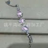 Pulseira de Jade Gelo de Alta Qualidade com Banhado a Prata e Luxuoso Cravejamento Total em Diamante, Pulseira em Formato de Cabaça, Joias de Jade Gelo de Alta Qualidade, Fonte de Suprimentos para Transmissão Ao Vivo