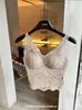 Camisola de Renda Personalizada Estilo Desejo Puro de Luxo Leve Sem Costura Integrada com Bojos Costas Bonitas Sexy Roupa Íntima Roupa Externa Camiseta Base
