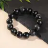 Pulsera de Obsidiana Natural de Alta Calidad Grado A, Cada Cuenta Se Selecciona Cuidadosamente para Personalización DIY, Dijes de Alta Calidad, Cuentas Sueltas Redondas