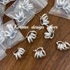 Diseño Creativo Coreano Nicho Gama Alta Versátil Plata Brillante Joyería Plata de Ley S925 Pendientes Espirales Curvos para Mujer