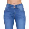 Comercio Exterior Ropa de Mujer Estilo Europeo y Americano Forma de Durazno Sexy Ajustados Levanta Glúteos Adelgazantes Jeans Skinny Jeans Elásticos para Mujer