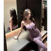 Vestido Morado Strapless Talla Plus con un Diseño Maduro y Elegante, Vestido Bodycon Falso de Dos Piezas