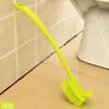 Cepillo de Inodoro de Plástico Engrosado con Mango Largo y Doble Cara de Cerdas Suaves para Limpiar Esquinas, Cepillo Curvo para Baño para Espacios