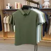 Camisa polo de manga curta de seda gelada sem costura mais vendida para homens, verão, cor sólida, gola virada, camiseta respirável que absorve o suor