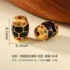 Joias Personalizadas Prata S925 Banhada a Ouro Esmalte Contas Cilindro Contas Espaçadoras Pulseira DIY Feita à Mão Colar Materiais para Joias Acessórios