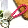 Novo Chaveiro de Corda de Couro Trançado Criativo Pingente de Mochila Chaveiro Push Pequeno Presente Chaveiro de Carro Atacado