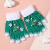 Guantes de Invierno Lindos para Bebé Niña Dulce Navidad Tejidos de Cinco Dedos Protección contra el Frío Cálidos Guantes Infantiles Dibujos Animados