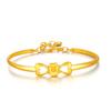 Pulseira de Ouro Zhenrong Laço Joias de Ouro 3D Banhada Moda Coreana Feminina Pulseira de Moeda Euro Dourada