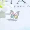 Asas de Borboleta Iridescentes Verão Doce Colorido Zircônia Borboleta Haste de Liga de Titânio Hensen Joias Piercing de Cartilagem Stud de Osso da Orelha
