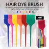 Cepillo para Teñir el Cabello de Seis Colores Transfronterizo Salón de Belleza Herramientas de Peluquería Cepillo para Crema de Tinte Plástico Cepillo con Cerdas Suaves para Mechas Cepillo para Teñir el Cabello Set de Peluquería