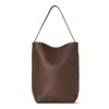 Bolso Cubo de Cuero Therow con Textura, Bolso de Hombro Minimalista de Piel de Vaca con Forma de Cubo de Gran Capacidad, Bolso de Mano de Alta Gama