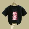 Camiseta de Manga Corta de Algodón Puro para Niñas, Nuevo Estilo de Verano para Niñas, Ropa Popular de Verano para Niños, Top Holgado de Manga Media Estilo Coreano de Moda t