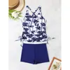 Bikini europeo y americano 2026 comercio exterior talla grande traje de baño, hecho a medida sexy transfronterizo estampado hawaiano calzones tipo boxer para mujer