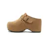 Zapatos Birkenstock de suela gruesa de 9CM aumento de altura interior para personas bajas zapatos versátiles sin cordones persona perezosa media pantufla Birkenstock pantuflas de punta cerrada